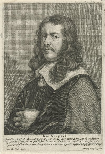 Engraving of Jan Meyssens after a Self-portrait, by His Son Cornelis by Cornelis Meyssens